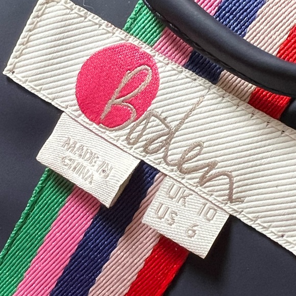 BODEN Morris Waterproof Mac insulated rain coat NAVY RED WHITE SIZE US 6 UK 10 - Picture 11 of 13